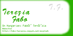 terezia fabo business card